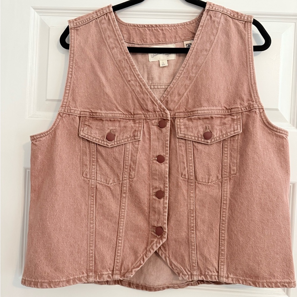 Pink Denim Vest